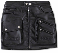 First Row - Leather Racing Mini Skirt