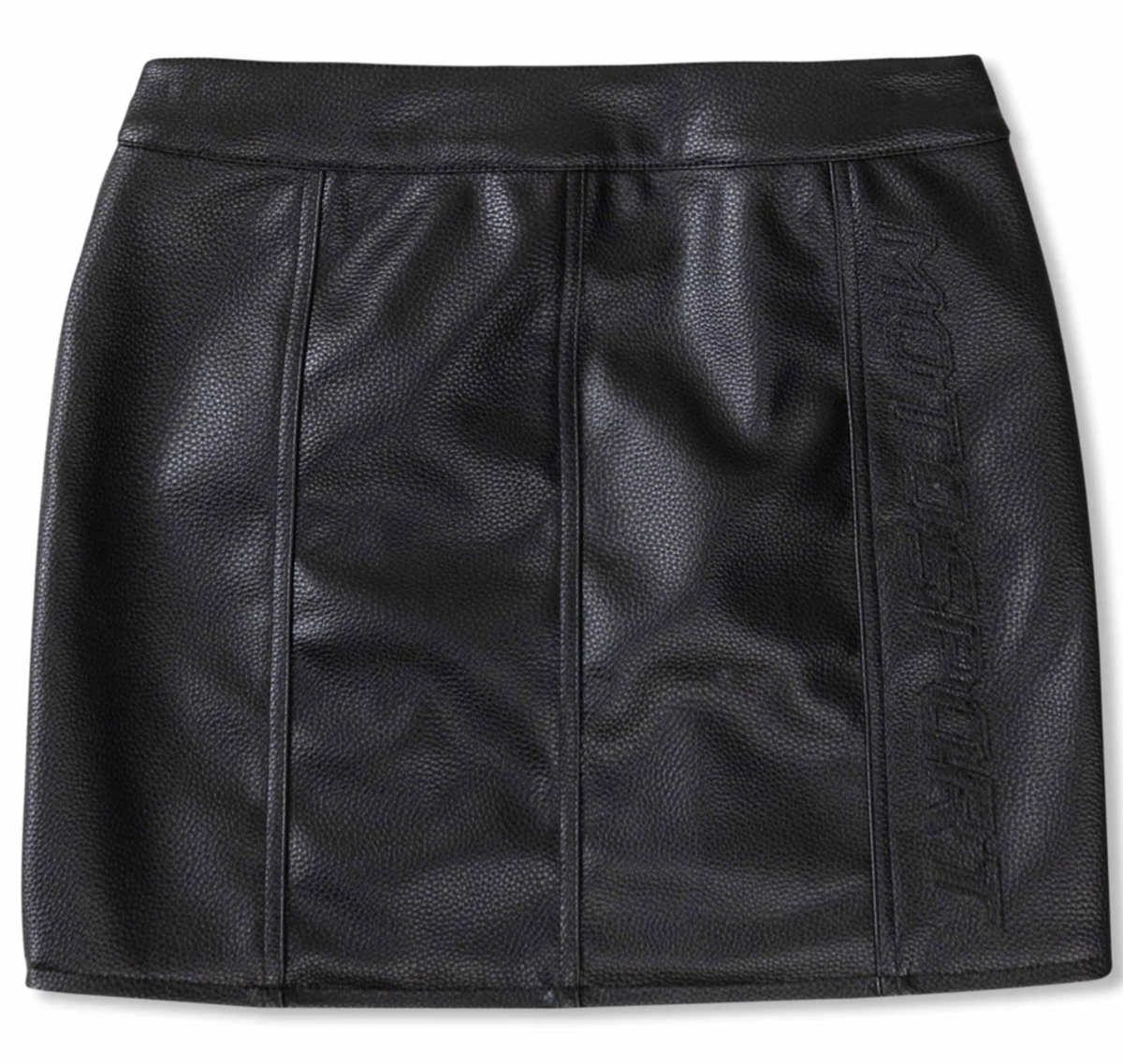 First Row - Leather Racing Mini Skirt