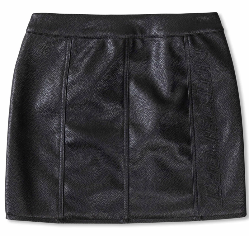 First Row - Leather Racing Mini Skirt