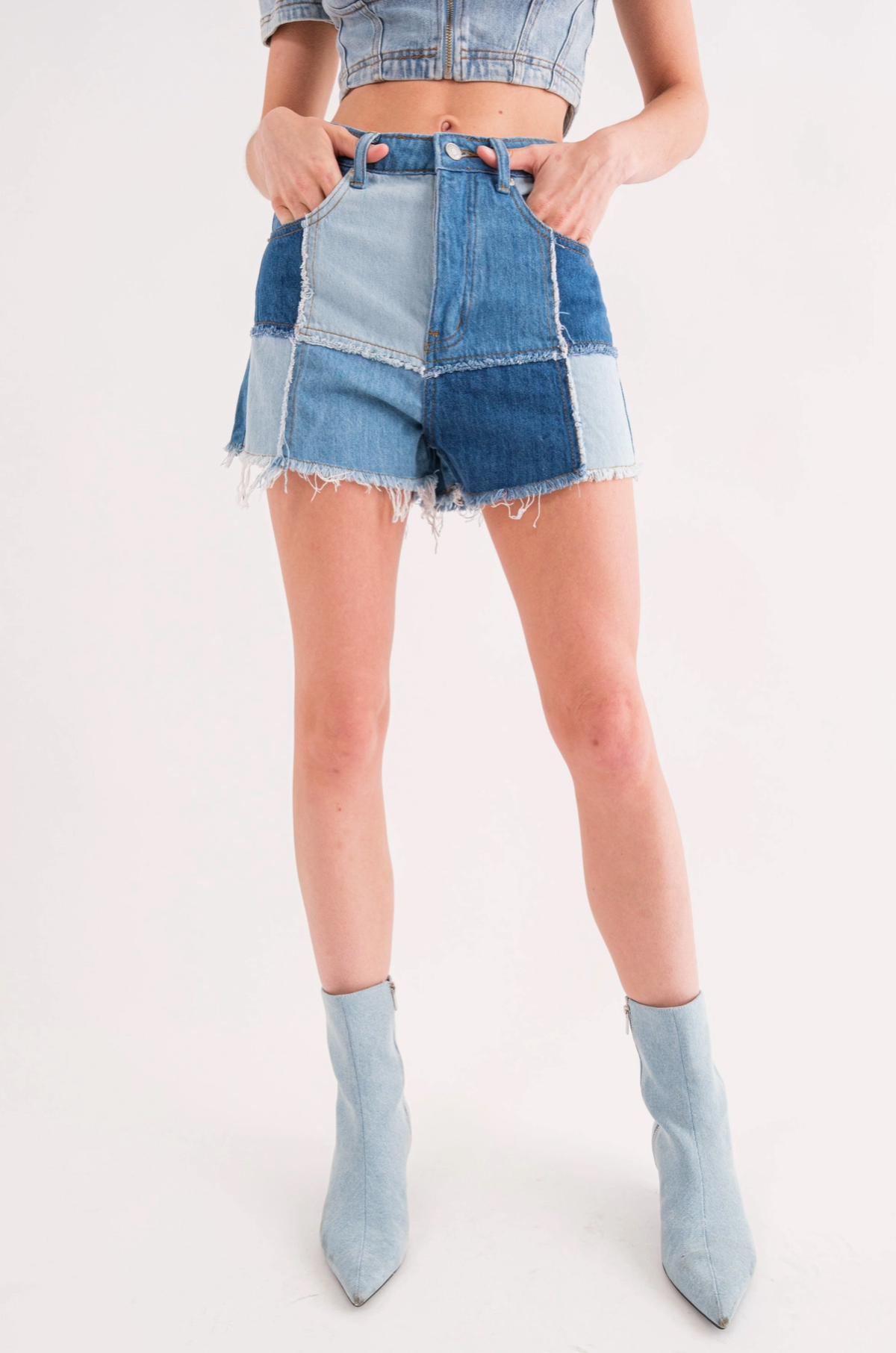 Signature 8 - Denim Colour block Shorts